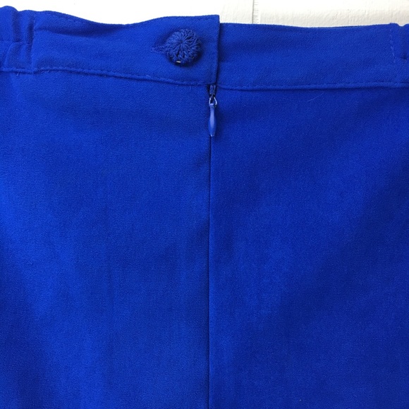 Vintage 90s Royal Blue Fringe Skirt - Picture 5 of 8